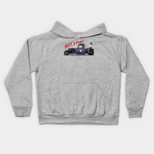 Cool Truck Rat Rod with Anime Girl Hot Stuff Kids Hoodie